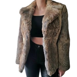 Authentic Vintage Rabbit Fur Coat Split End